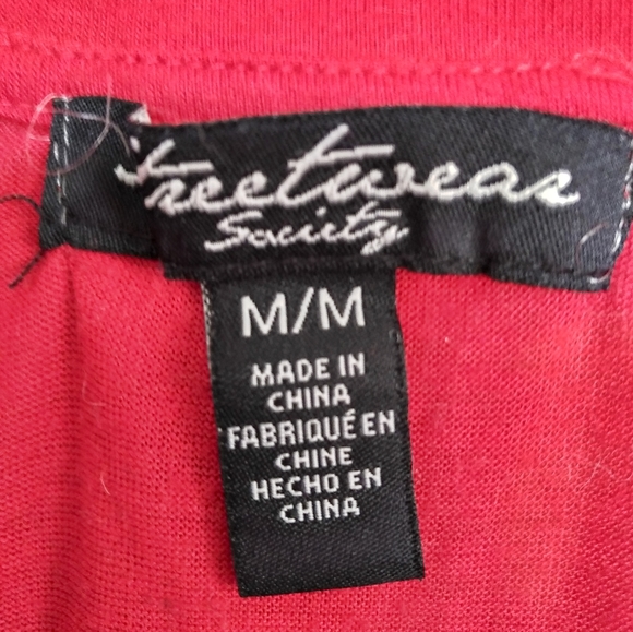 Studded Red Hi-Lo Sleeveless Top - Picture 4 of 4